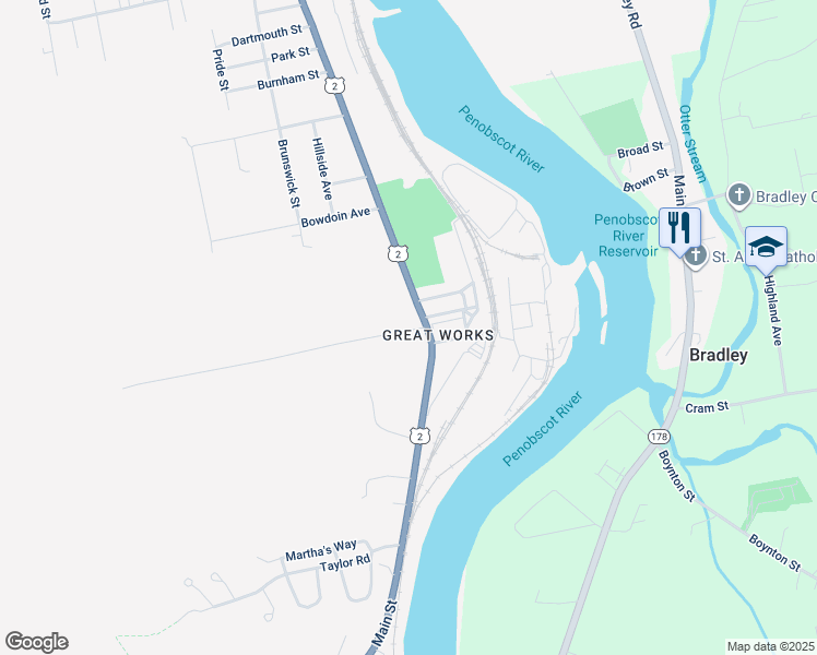 map of restaurants, bars, coffee shops, grocery stores, and more near 648 Main Street in Old Town