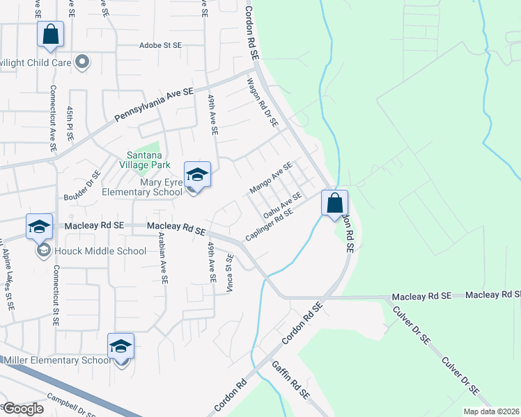 map of restaurants, bars, coffee shops, grocery stores, and more near 1012 Waikiki Street Southeast in Salem