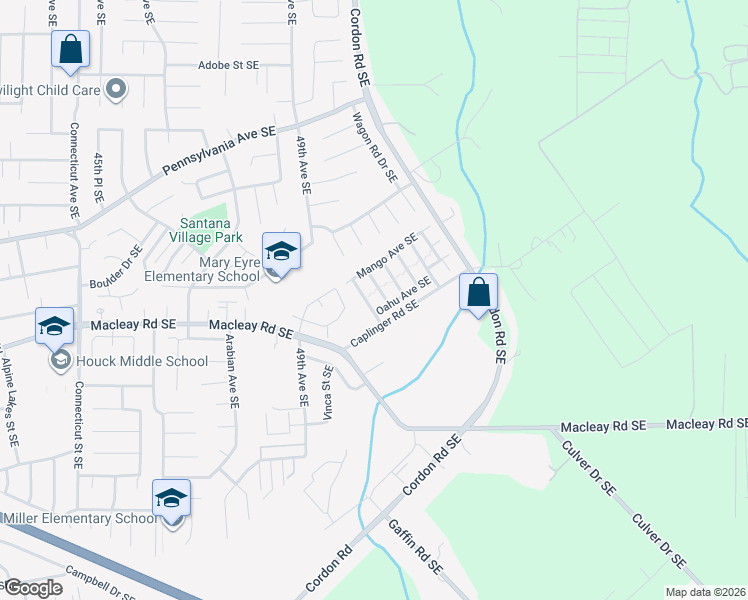 map of restaurants, bars, coffee shops, grocery stores, and more near 1012 Waikiki Street Southeast in Salem