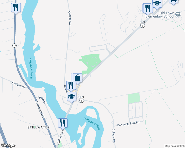 map of restaurants, bars, coffee shops, grocery stores, and more near 902 Stillwater Avenue in Old Town