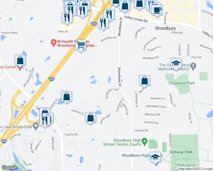 map of restaurants, bars, coffee shops, grocery stores, and more near 2148 Hemlock Boulevard in Saint Paul