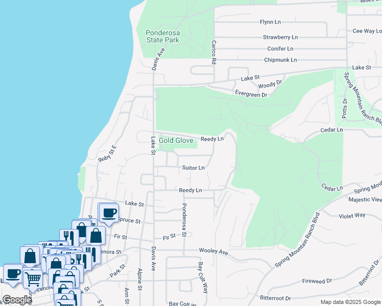 map of restaurants, bars, coffee shops, grocery stores, and more near 1607 Davis Avenue in McCall