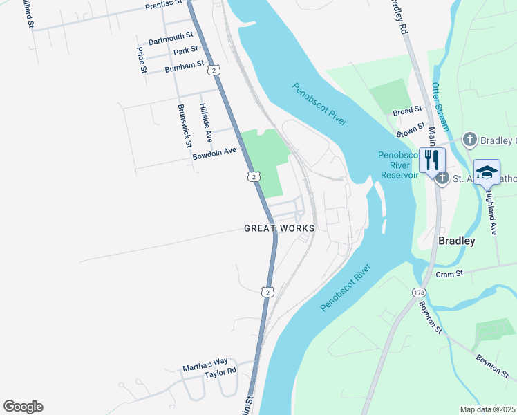 map of restaurants, bars, coffee shops, grocery stores, and more near 648 Main Street in Old Town