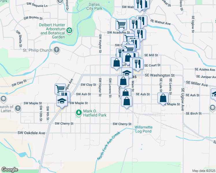map of restaurants, bars, coffee shops, grocery stores, and more near 1188 Southwest Hayter Street in Dallas