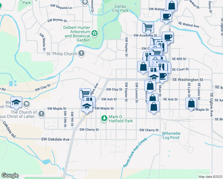 map of restaurants, bars, coffee shops, grocery stores, and more near 1050 Southwest Fairview Avenue in Dallas