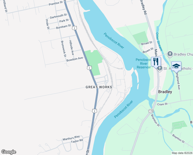 map of restaurants, bars, coffee shops, grocery stores, and more near 613 Main Street in Old Town