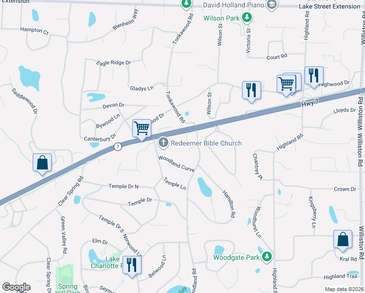 map of restaurants, bars, coffee shops, grocery stores, and more near 4609 Linnea Lane in Minnetonka