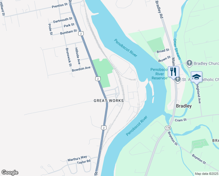 map of restaurants, bars, coffee shops, grocery stores, and more near 613 Main Street in Old Town