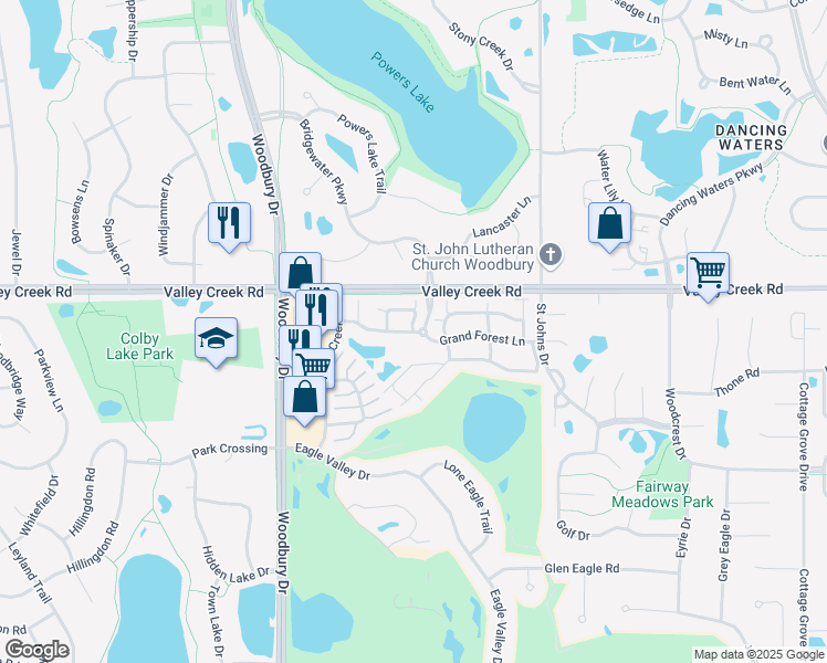 map of restaurants, bars, coffee shops, grocery stores, and more near 10298 Grand Isle Place in Woodbury