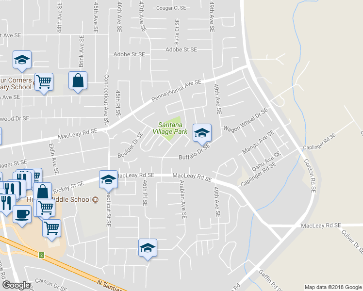 map of restaurants, bars, coffee shops, grocery stores, and more near 4848 Chinook Court Southeast in Salem