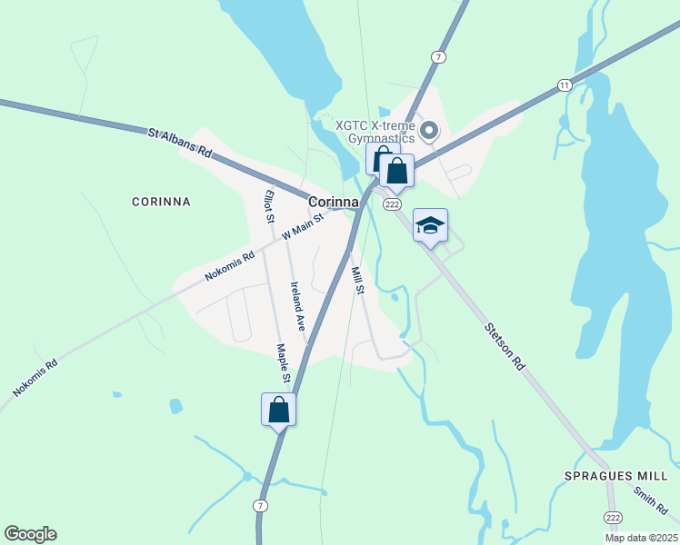 map of restaurants, bars, coffee shops, grocery stores, and more near 28 Newport Road in Corinna