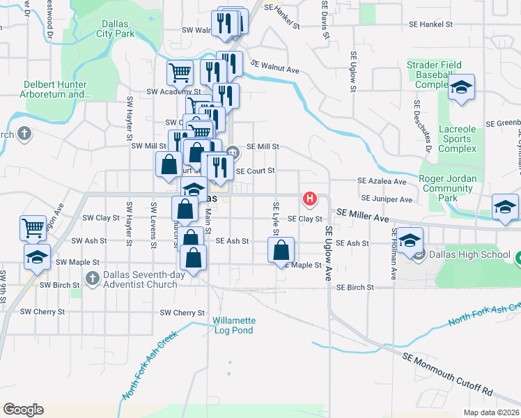 map of restaurants, bars, coffee shops, grocery stores, and more near 1060 Southeast Shelton Street in Dallas