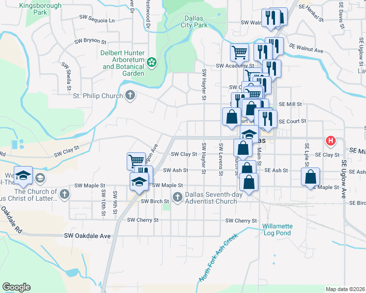 map of restaurants, bars, coffee shops, grocery stores, and more near 1050 Southwest Fairview Avenue in Dallas