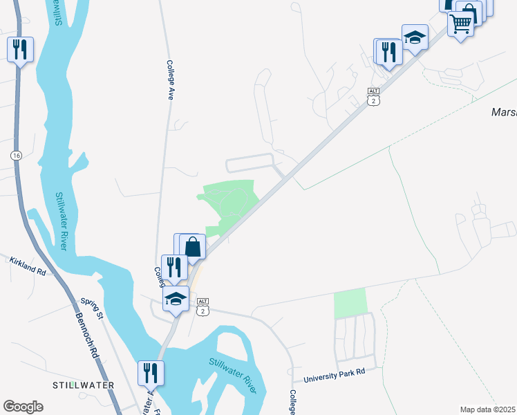 map of restaurants, bars, coffee shops, grocery stores, and more near 852 Stillwater Avenue in Old Town
