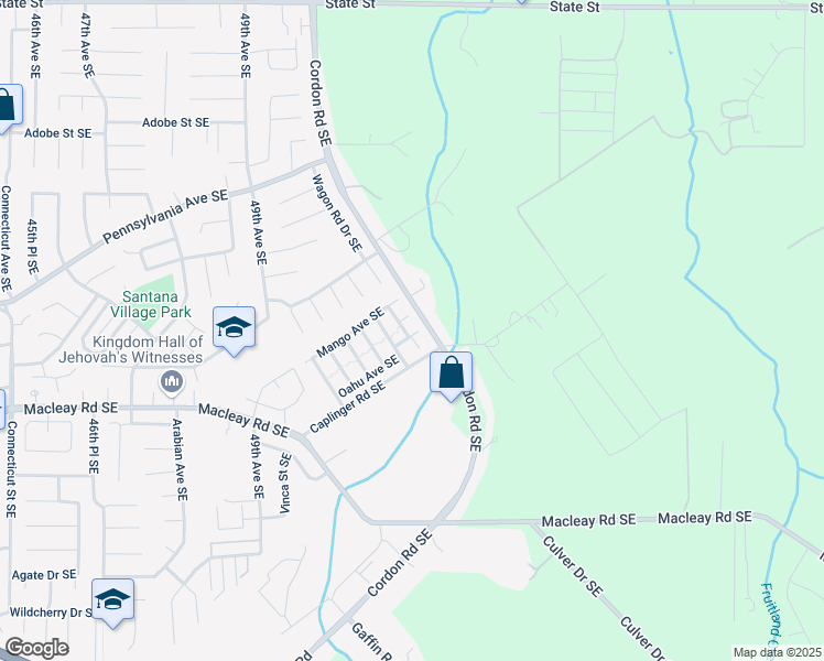 map of restaurants, bars, coffee shops, grocery stores, and more near 1022 Kailua Street Southeast in Salem