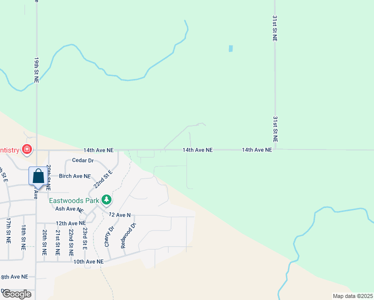 map of restaurants, bars, coffee shops, grocery stores, and more near 2644 14th Avenue Northeast in Watertown