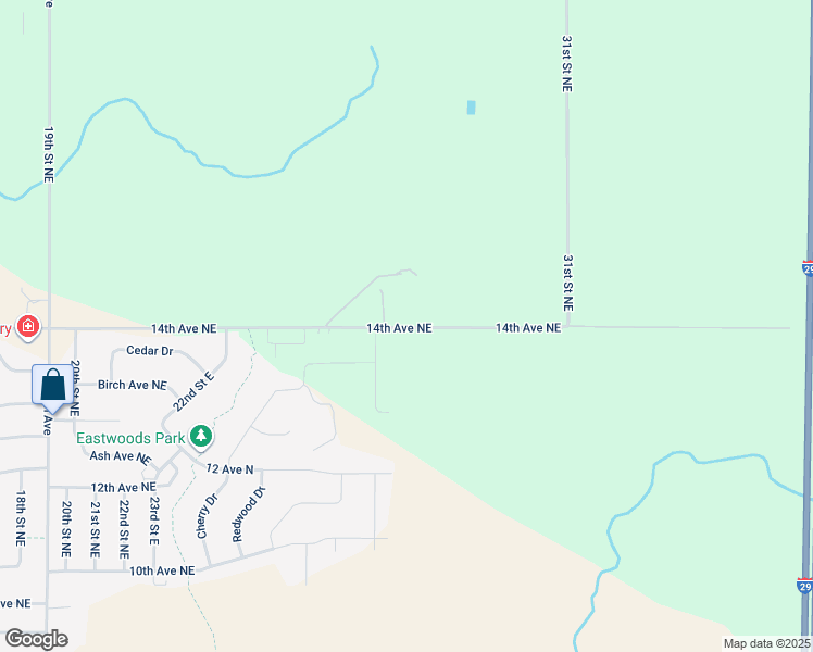 map of restaurants, bars, coffee shops, grocery stores, and more near 2644-3098 14th Avenue Northeast in Watertown
