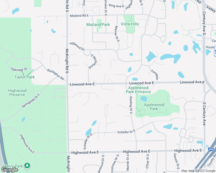 map of restaurants, bars, coffee shops, grocery stores, and more near 2409 Linwood Court East in Maplewood