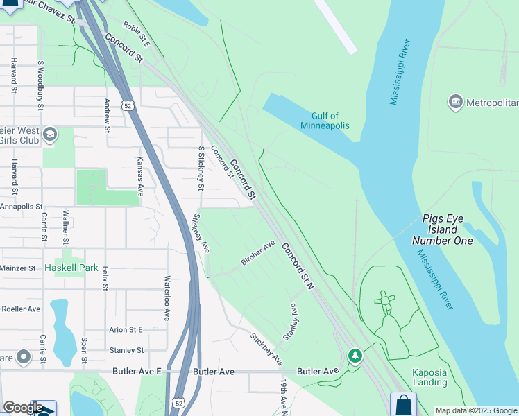 map of restaurants, bars, coffee shops, grocery stores, and more near 1651 Concord Street North in South St. Paul
