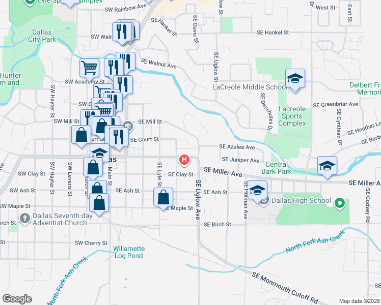 map of restaurants, bars, coffee shops, grocery stores, and more near 525 Southeast Washington Street in Dallas
