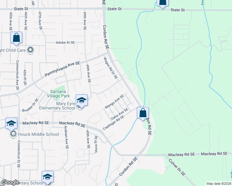 map of restaurants, bars, coffee shops, grocery stores, and more near 839 Wagon Road Court Southeast in Salem