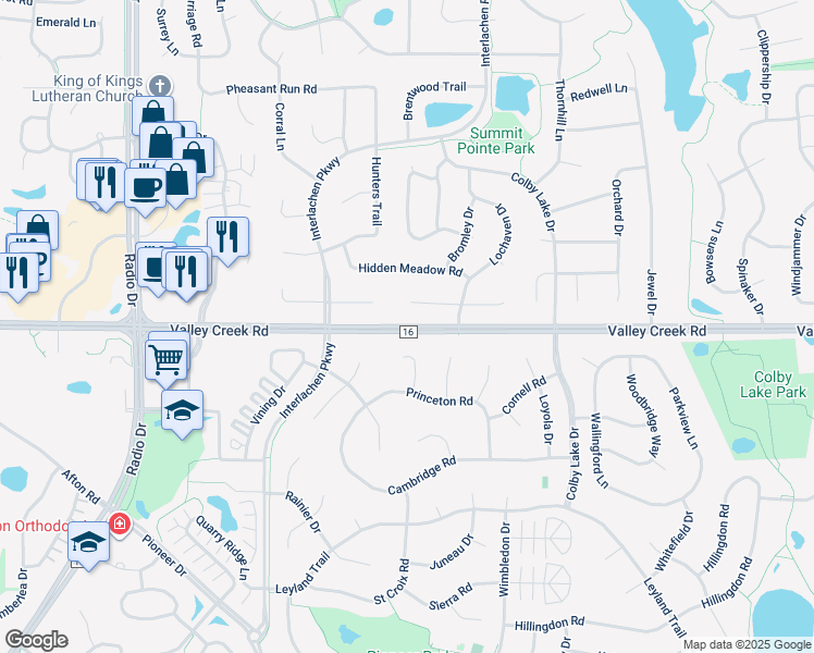 map of restaurants, bars, coffee shops, grocery stores, and more near 1952 Lochaven Alcove in Woodbury