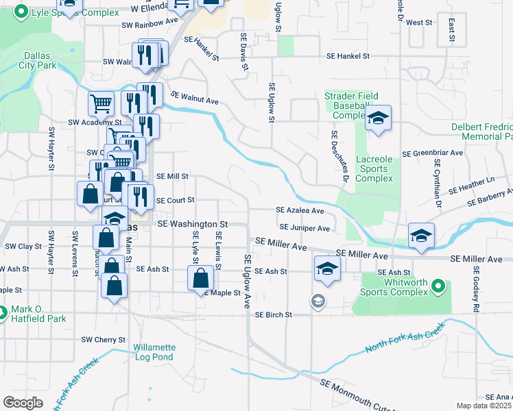 map of restaurants, bars, coffee shops, grocery stores, and more near 902 Southeast Uglow Avenue in Dallas