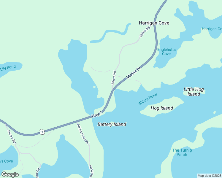 map of restaurants, bars, coffee shops, grocery stores, and more near 9 Harrigan Cove Road in Moser River