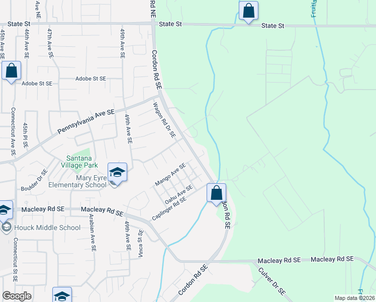 map of restaurants, bars, coffee shops, grocery stores, and more near 839 Wagon Road Court Southeast in Salem