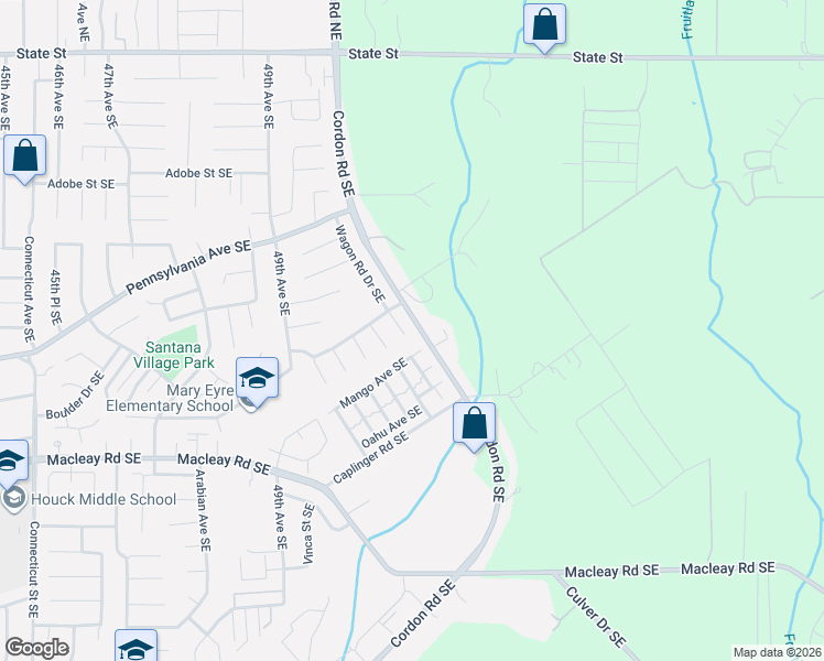 map of restaurants, bars, coffee shops, grocery stores, and more near 839 Wagon Road Court Southeast in Salem