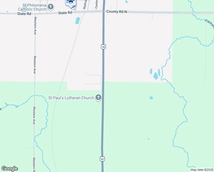 map of restaurants, bars, coffee shops, grocery stores, and more near N9092 U.S. 45 in Birnamwood