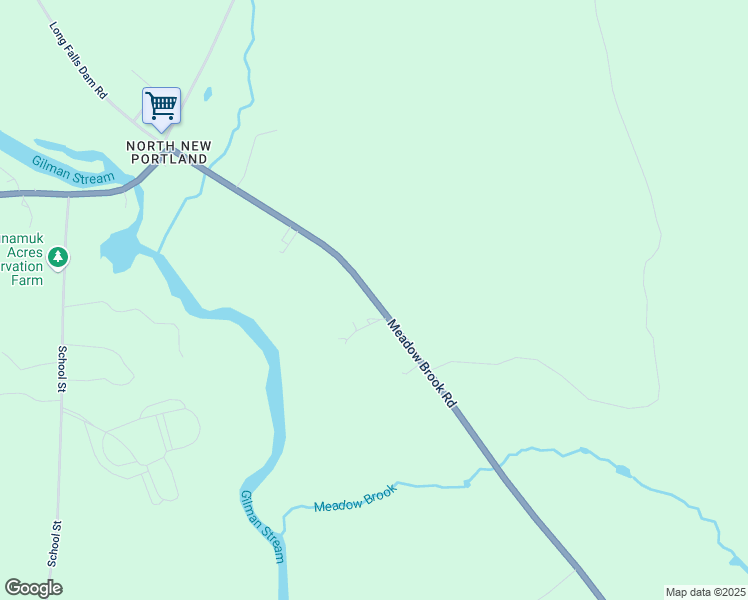 map of restaurants, bars, coffee shops, grocery stores, and more near 177 Meadow Brook Road in New Portland