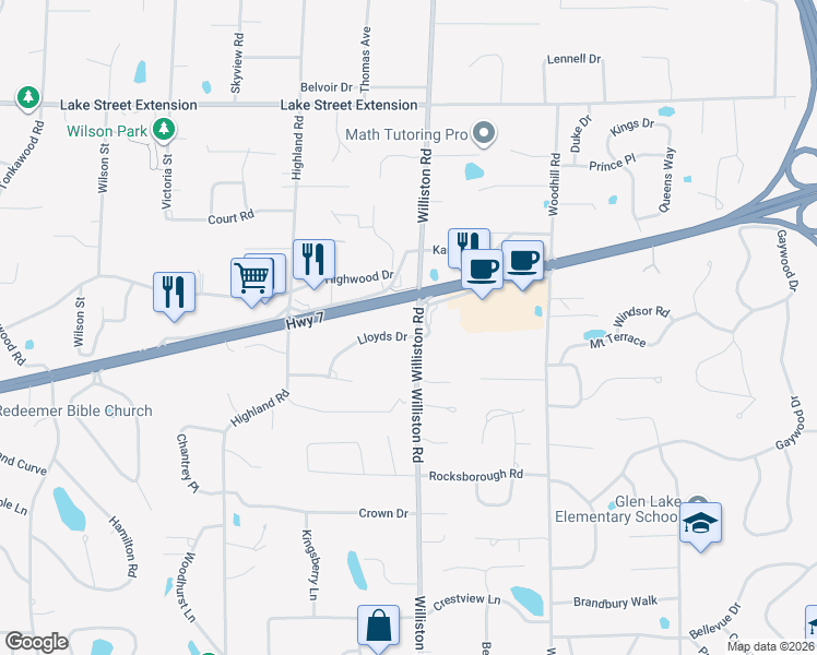 map of restaurants, bars, coffee shops, grocery stores, and more near in Minnetonka
