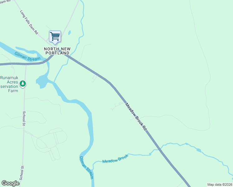 map of restaurants, bars, coffee shops, grocery stores, and more near 177 Meadow Brook Road in New Portland