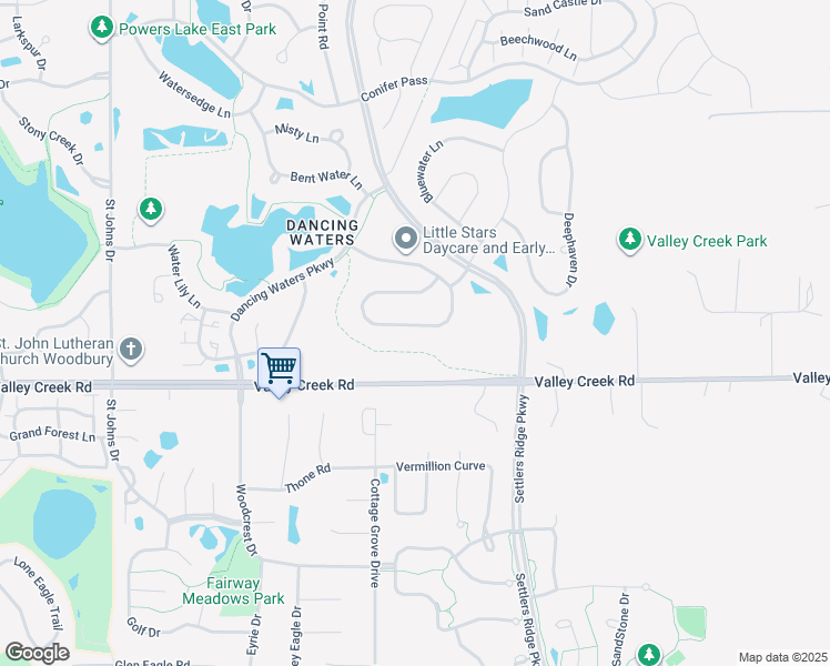 map of restaurants, bars, coffee shops, grocery stores, and more near 11078 Sweetwater Path in Woodbury