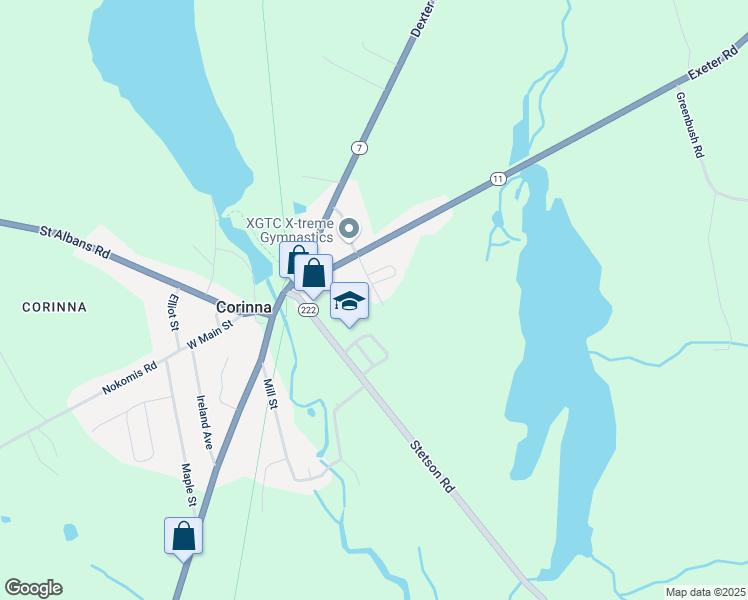map of restaurants, bars, coffee shops, grocery stores, and more near 7 Winchester Avenue in Corinna