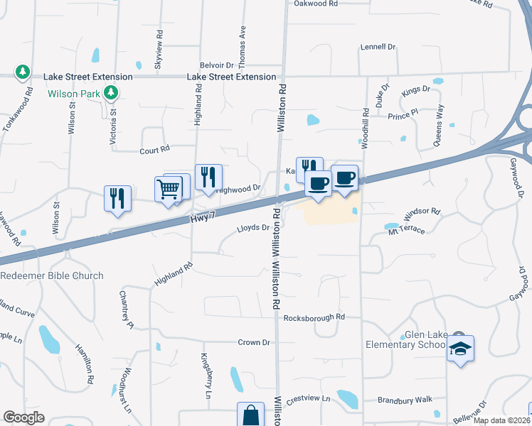 map of restaurants, bars, coffee shops, grocery stores, and more near in Minnetonka