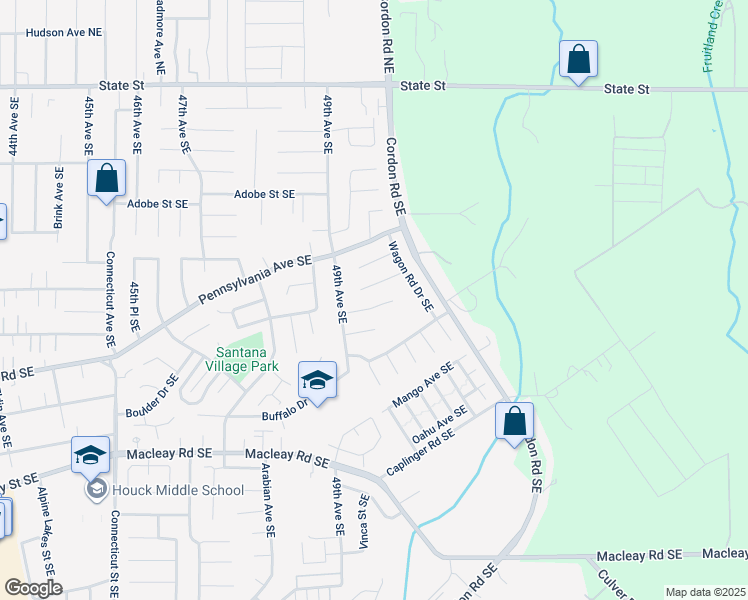 map of restaurants, bars, coffee shops, grocery stores, and more near 4943 Wagon Trail Court Southeast in Salem