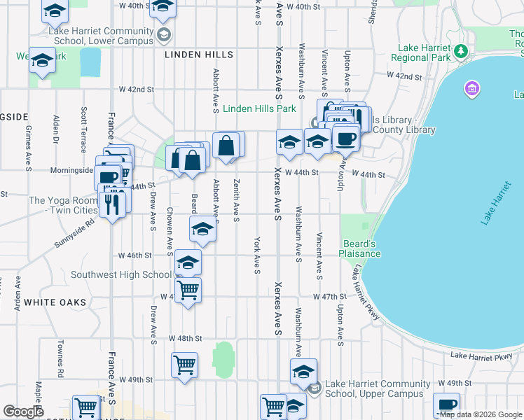 map of restaurants, bars, coffee shops, grocery stores, and more near in Minneapolis