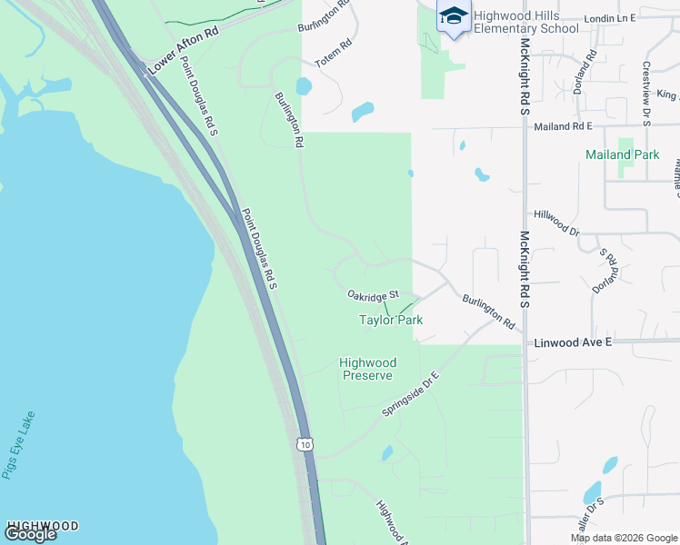 map of restaurants, bars, coffee shops, grocery stores, and more near 2041 Oakridge Street in Saint Paul