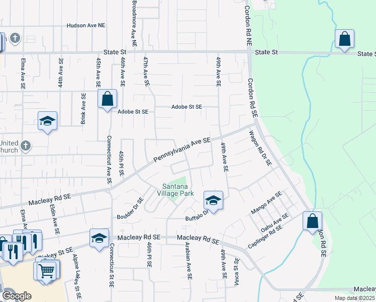 map of restaurants, bars, coffee shops, grocery stores, and more near 602 Shenandoah Drive Southeast in Salem