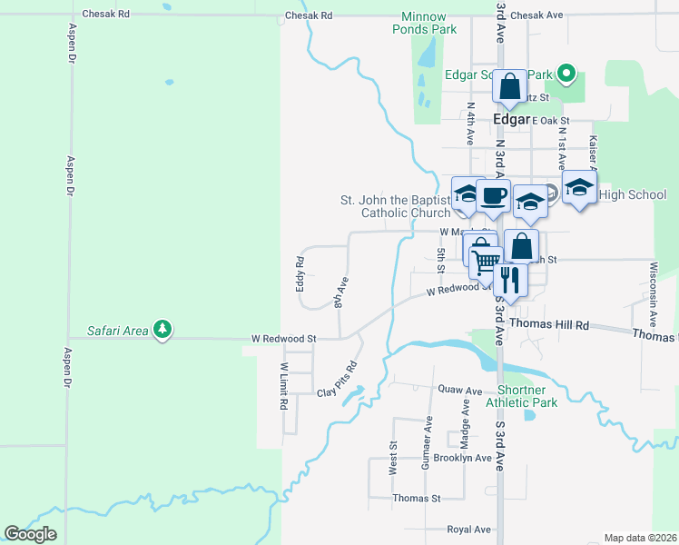 map of restaurants, bars, coffee shops, grocery stores, and more near 216 8th Ave in Edgar