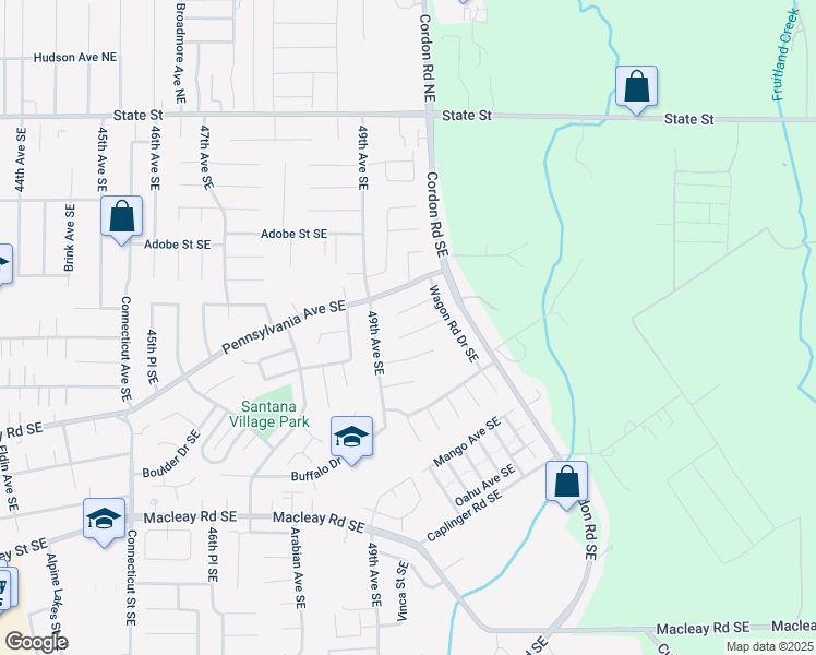 map of restaurants, bars, coffee shops, grocery stores, and more near 4943 Wagon Trail Court Southeast in Salem