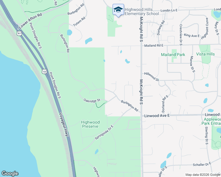 map of restaurants, bars, coffee shops, grocery stores, and more near 630 Burlington Road in Saint Paul