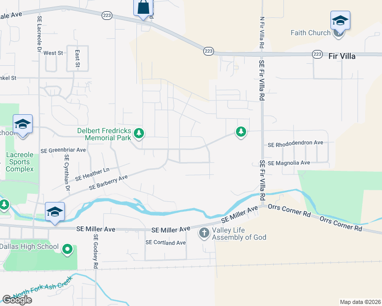 map of restaurants, bars, coffee shops, grocery stores, and more near 1696 Southeast Loganberry Street in Dallas