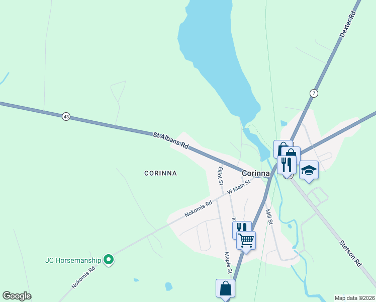 map of restaurants, bars, coffee shops, grocery stores, and more near 64 Saint Albans Road in Corinna