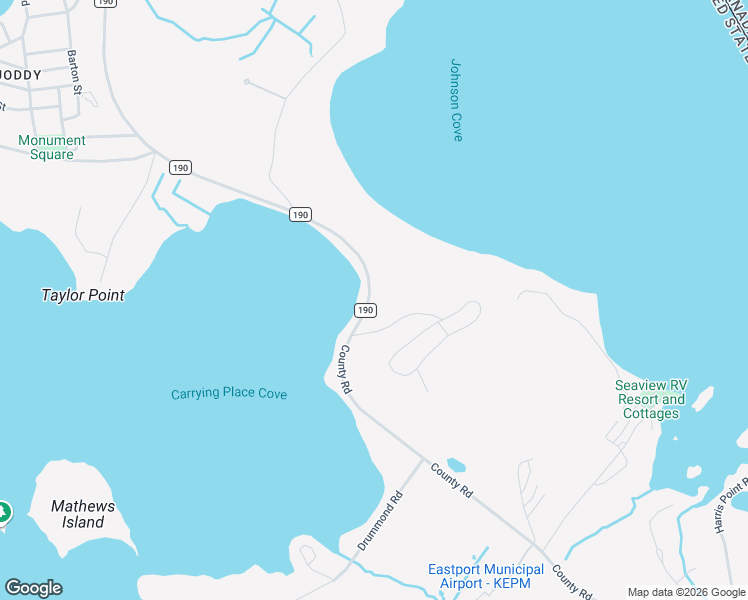 map of restaurants, bars, coffee shops, grocery stores, and more near 194 County Road in Eastport