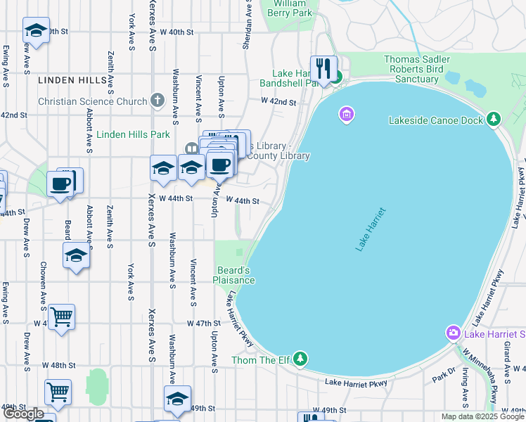 map of restaurants, bars, coffee shops, grocery stores, and more near in Minneapolis