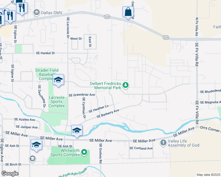 map of restaurants, bars, coffee shops, grocery stores, and more near 1170 Southeast Academy Street in Dallas