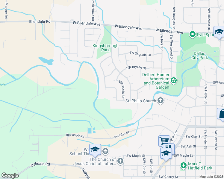 map of restaurants, bars, coffee shops, grocery stores, and more near 674 Southwest Natalie Street in Dallas